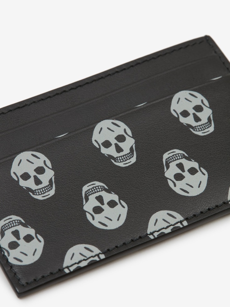 Men's Biker Skull Card Holder Fashion Alexander McQueen Black/White