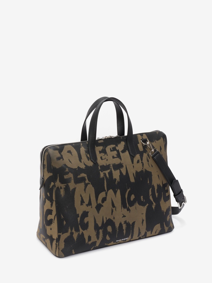 Men's The Sharp Tote Bag Black/Beige Fashion Alexander McQueen