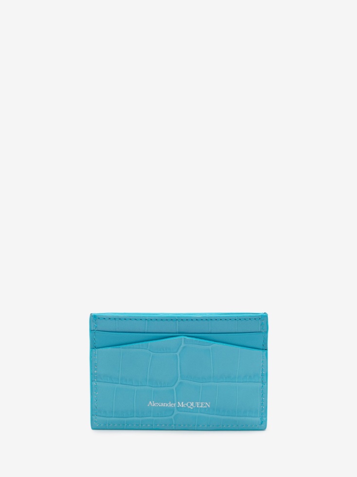 Fashion Alexander McQueen Women's Skull Card Holder Cerulean