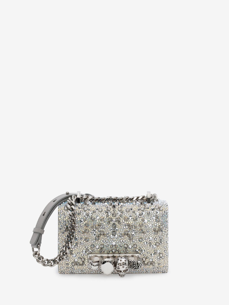 White Women's Mini Jewelled Satchel Fashion Alexander McQueen