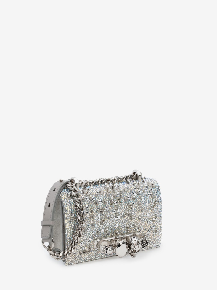 White Women's Mini Jewelled Satchel Fashion Alexander McQueen