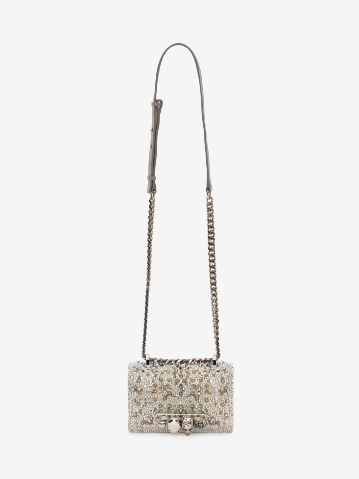 White Women's Mini Jewelled Satchel Fashion Alexander McQueen