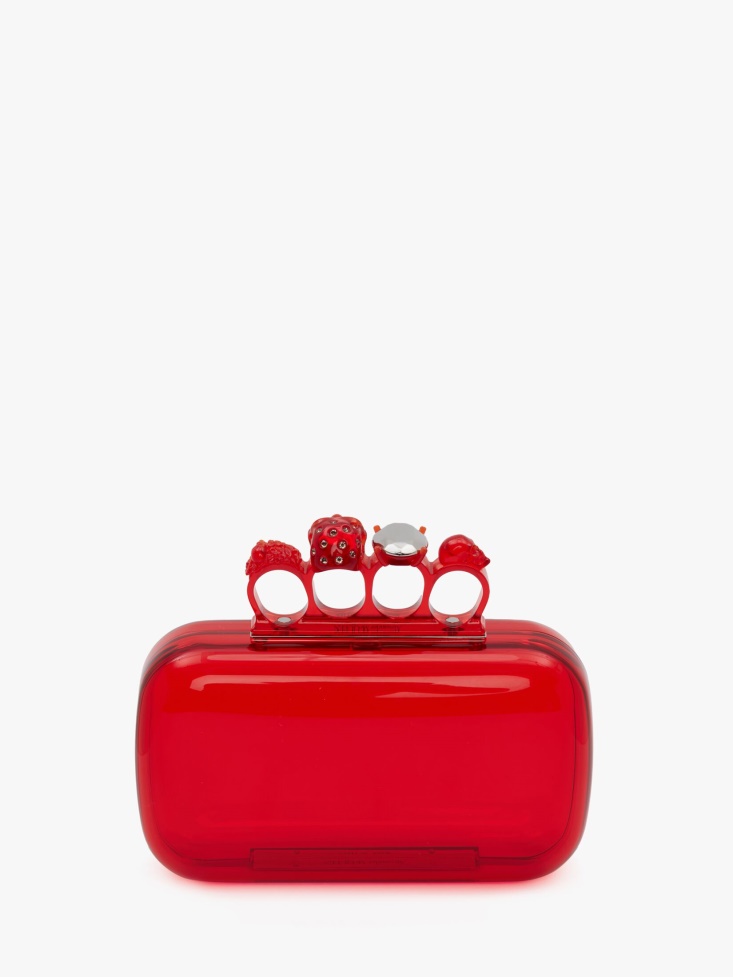 Women's Knuckle Clutch Fashion Alexander McQueen Coral