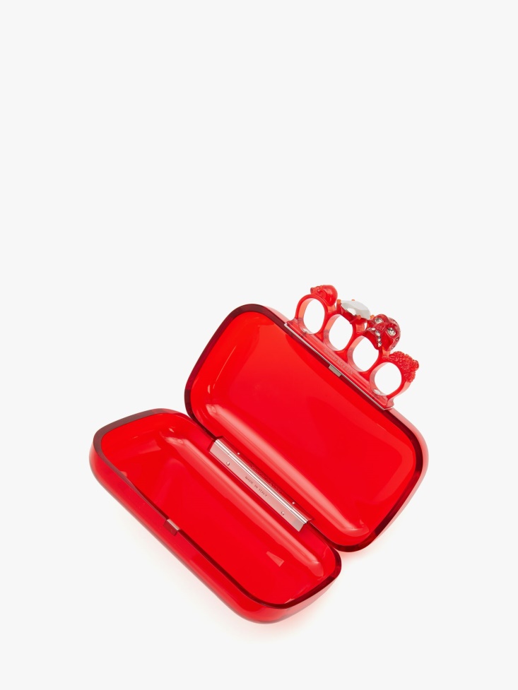 Women's Knuckle Clutch Fashion Alexander McQueen Coral