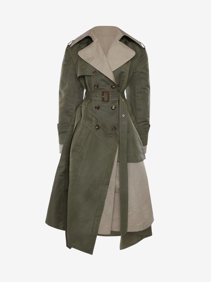 Khaki/Stone Fashion Alexander McQueen Women's Deconstructed Trench Coat