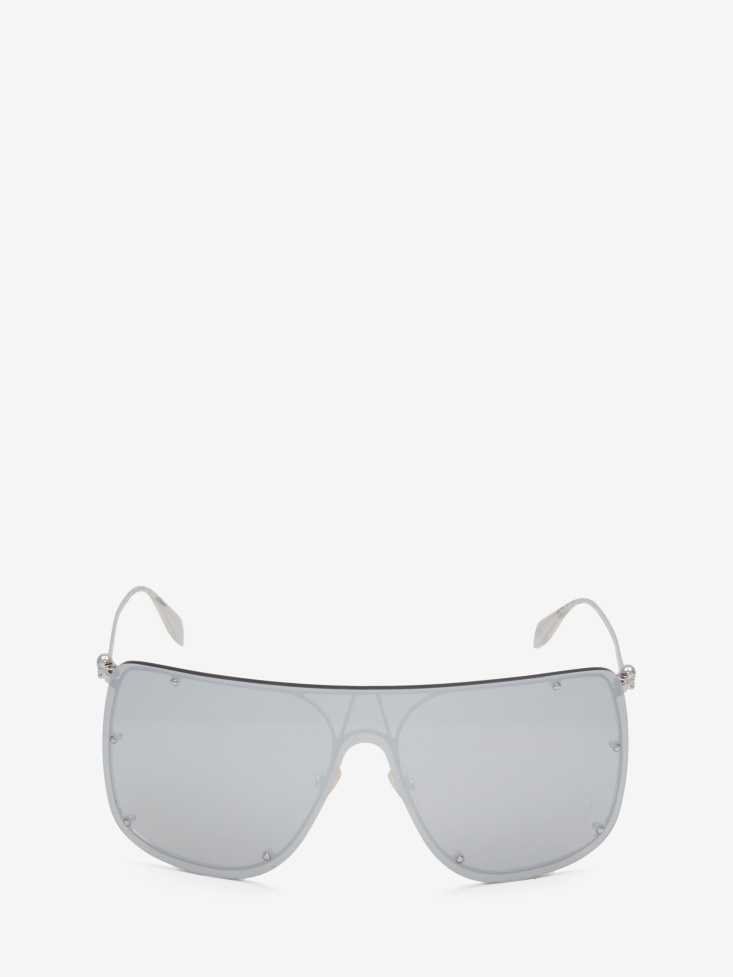 Fashion Alexander McQueen Skull Mask Sunglasses Grey/Silver