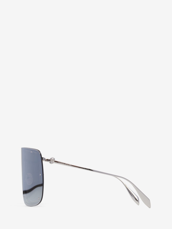 Fashion Alexander McQueen Skull Mask Sunglasses Grey/Silver