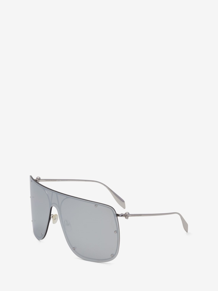 Fashion Alexander McQueen Skull Mask Sunglasses Grey/Silver