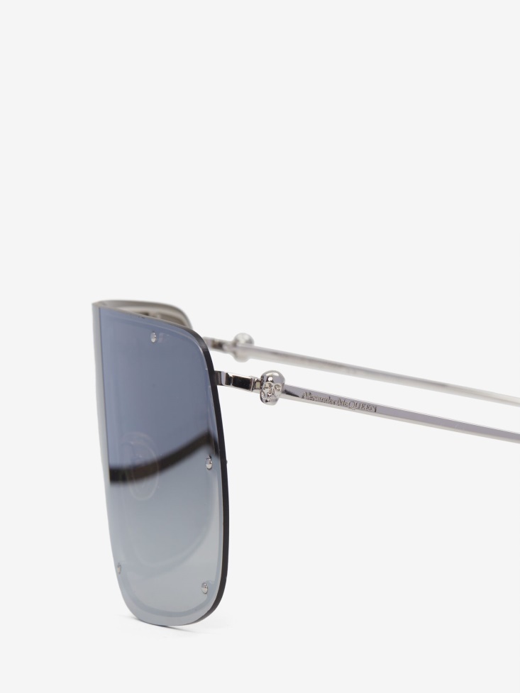 Fashion Alexander McQueen Skull Mask Sunglasses Grey/Silver