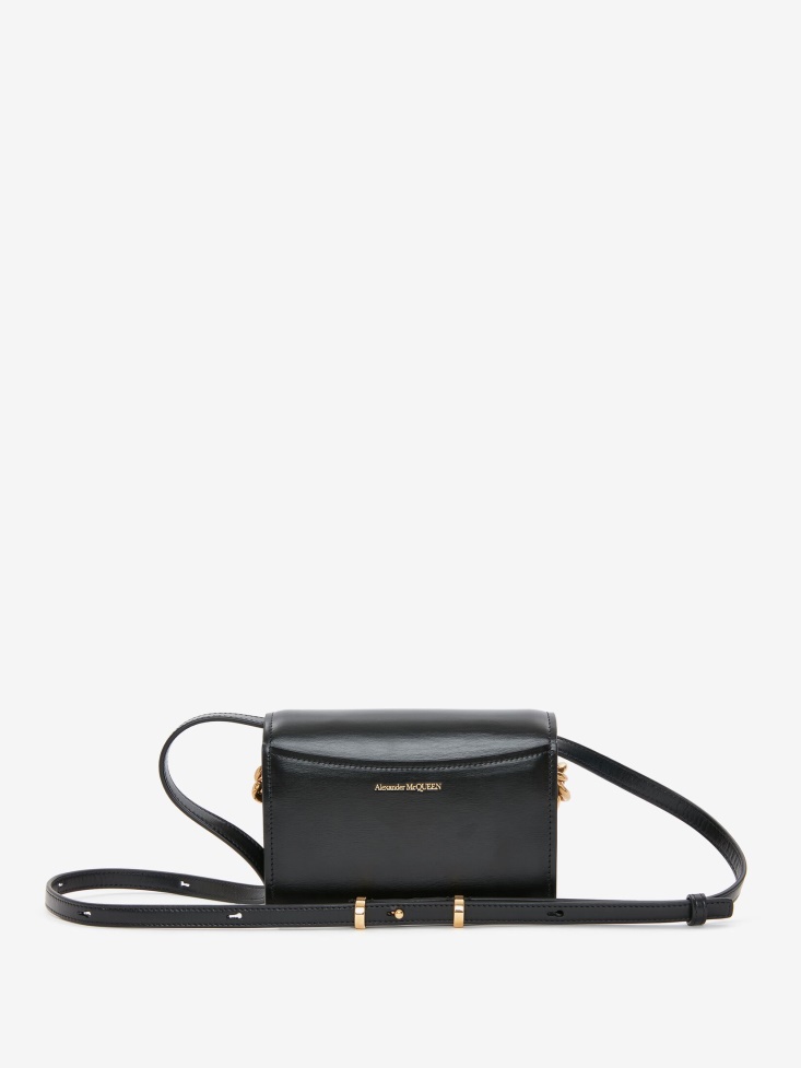 Fashion Alexander McQueen Women's The Four Ring Mini With Chain Black