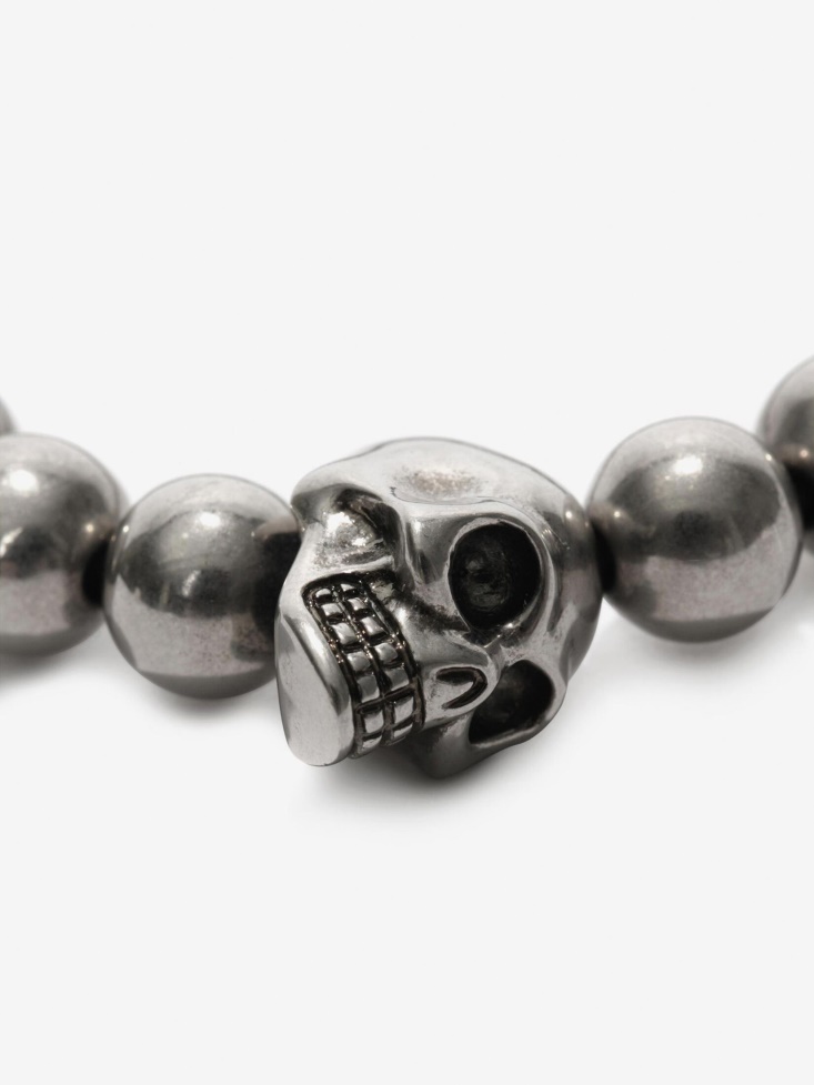 Men's Skull Multibeaded Bracelet Fashion Alexander McQueen Silver