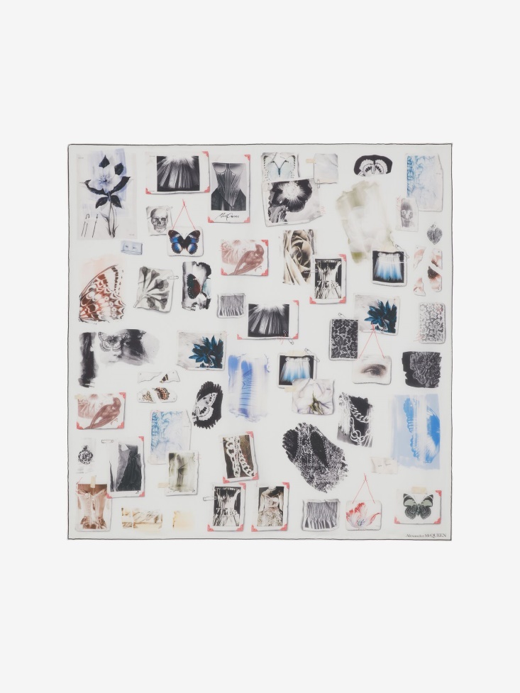 Women's in Memories Silk Shawl Ivory Fashion Alexander McQueen
