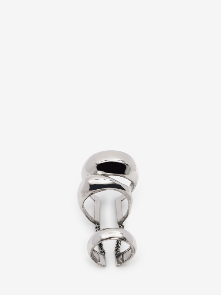 Women's Long Stacked Ring Fashion Alexander McQueen Antique Silver
