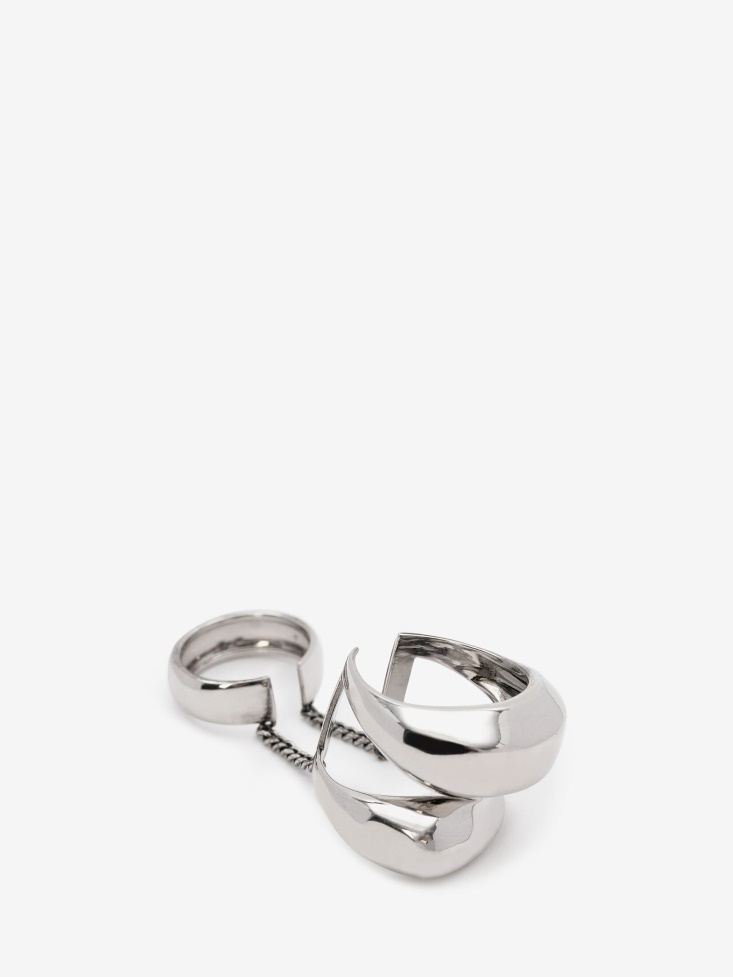 Women's Long Stacked Ring Fashion Alexander McQueen Antique Silver