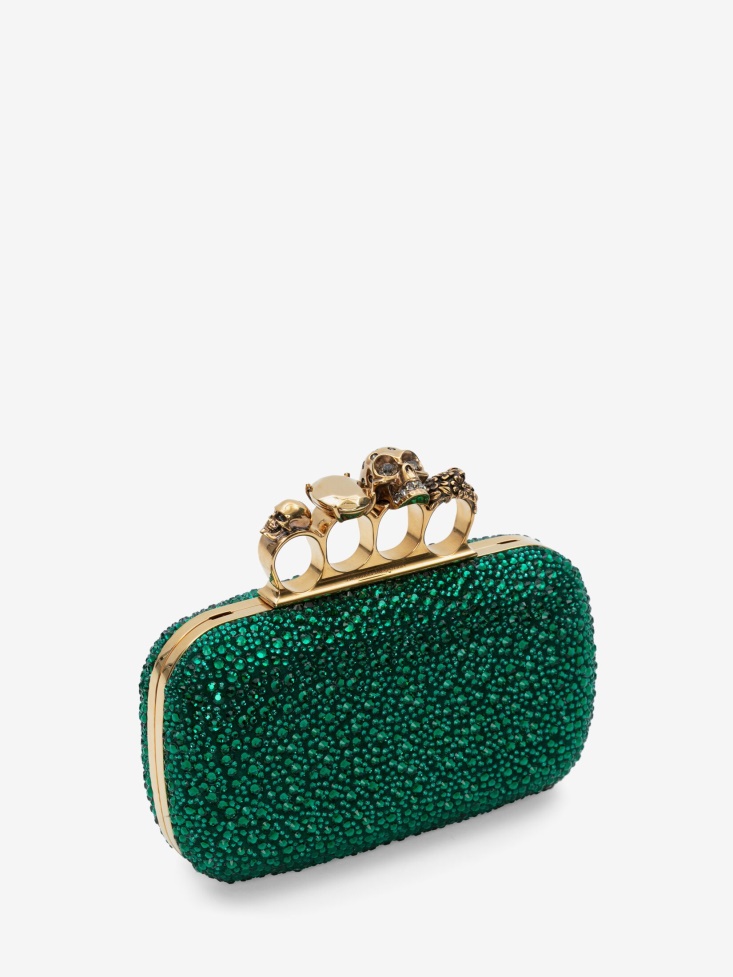 Fashion Alexander McQueen Women's Knuckle Clutch Emerald