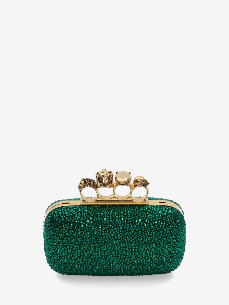 Fashion Alexander McQueen Women's Knuckle Clutch Emerald