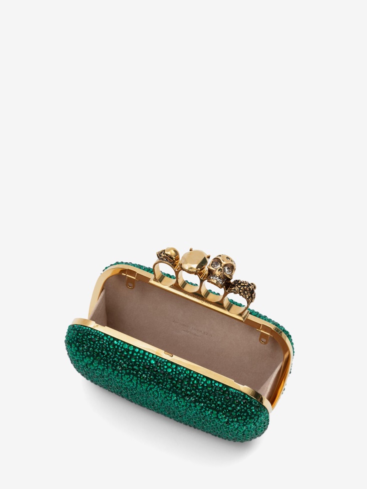 Fashion Alexander McQueen Women's Knuckle Clutch Emerald