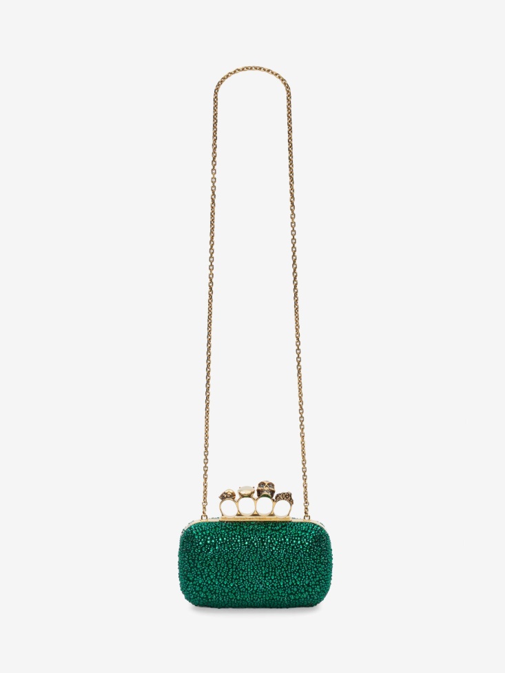 Fashion Alexander McQueen Women's Knuckle Clutch Emerald