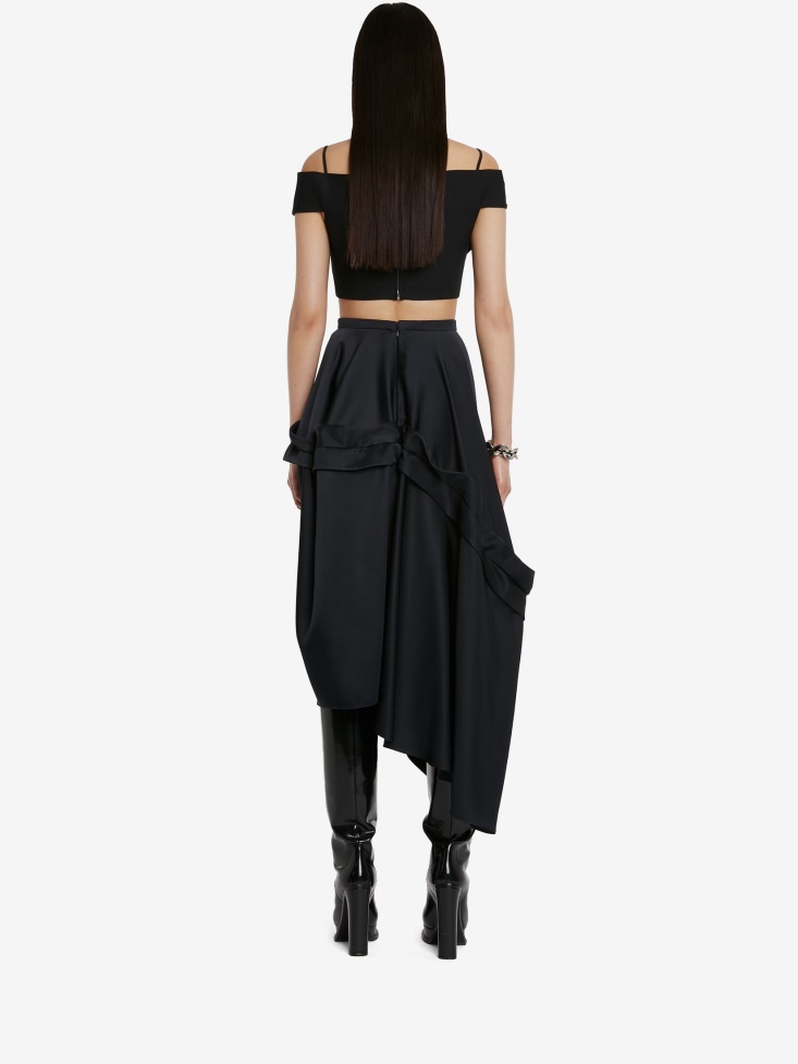 Women's Trompe L'Oeil Tailored Crop Top Black Fashion Alexander McQueen