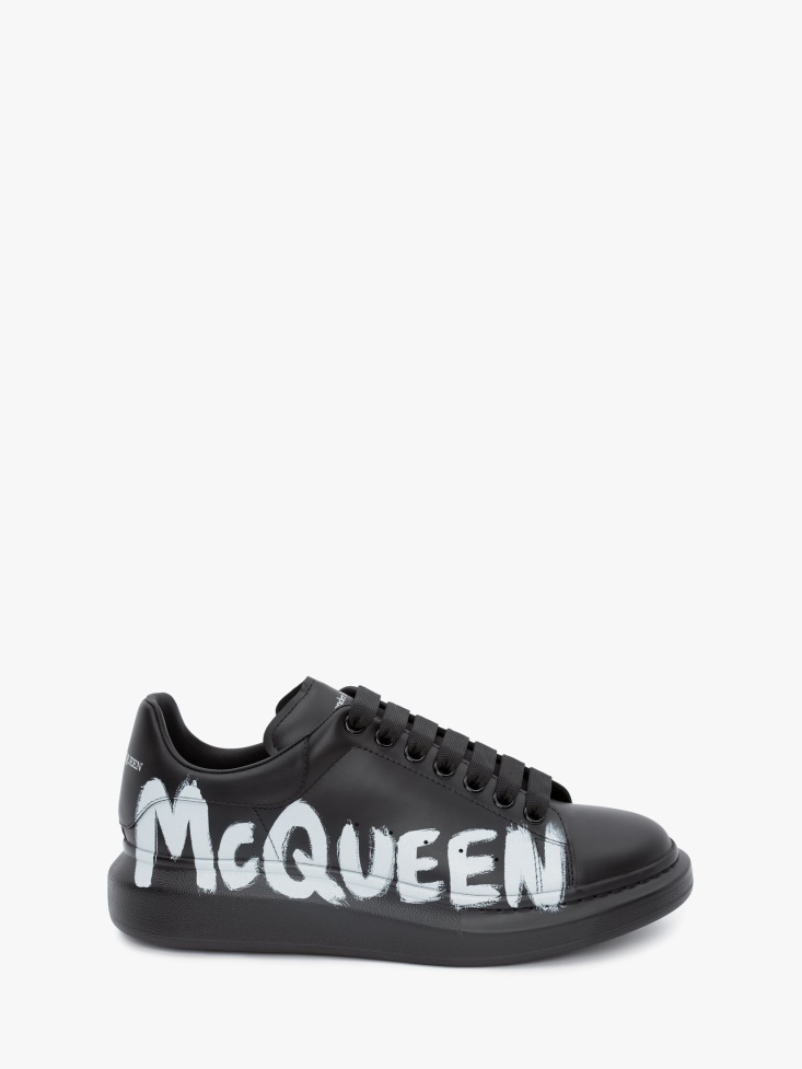 Black/White Men's in Graffiti Oversized Sneaker Fashion Alexander McQueen