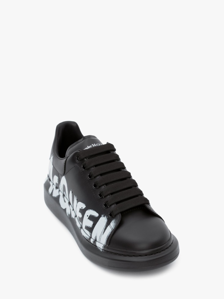 Black/White Men's in Graffiti Oversized Sneaker Fashion Alexander McQueen