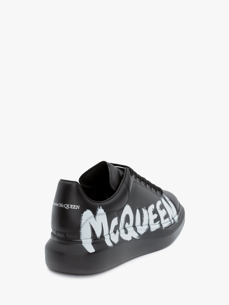 Black/White Men's in Graffiti Oversized Sneaker Fashion Alexander McQueen