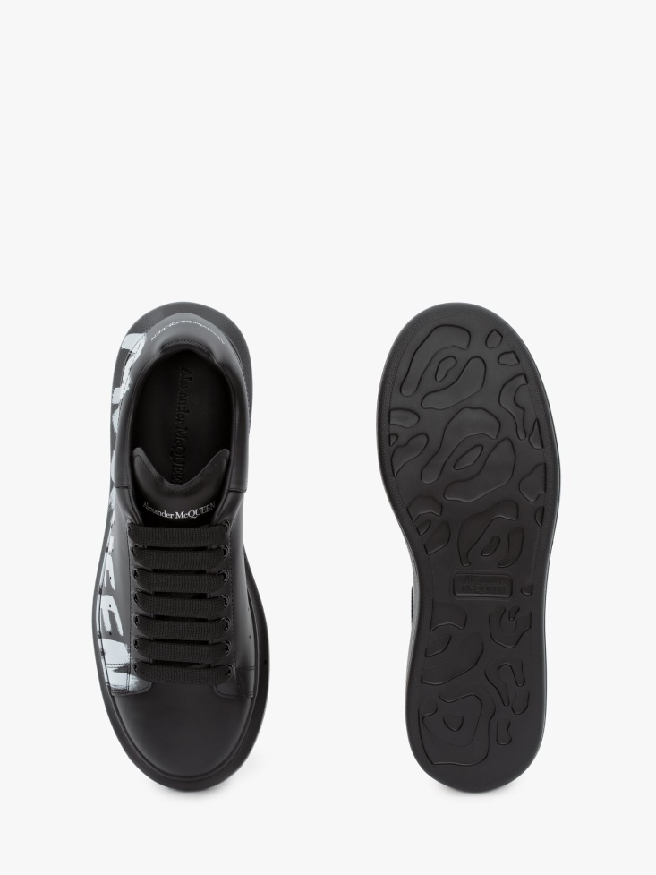 Black/White Men's in Graffiti Oversized Sneaker Fashion Alexander McQueen