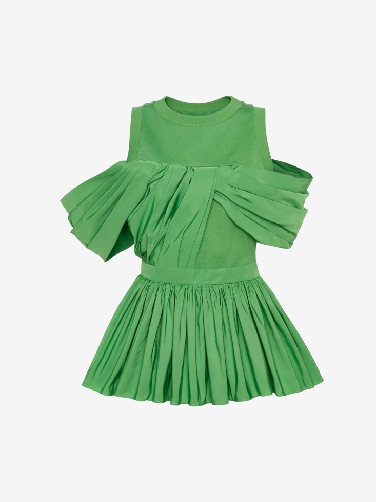 Women's Hybrid Peplum T-Shirt Fashion Alexander McQueen Acid Green