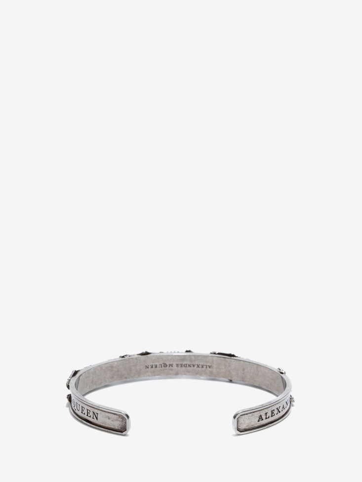 Fashion Alexander McQueen Men's Dancing Skeleton Bracelet Antique Silver