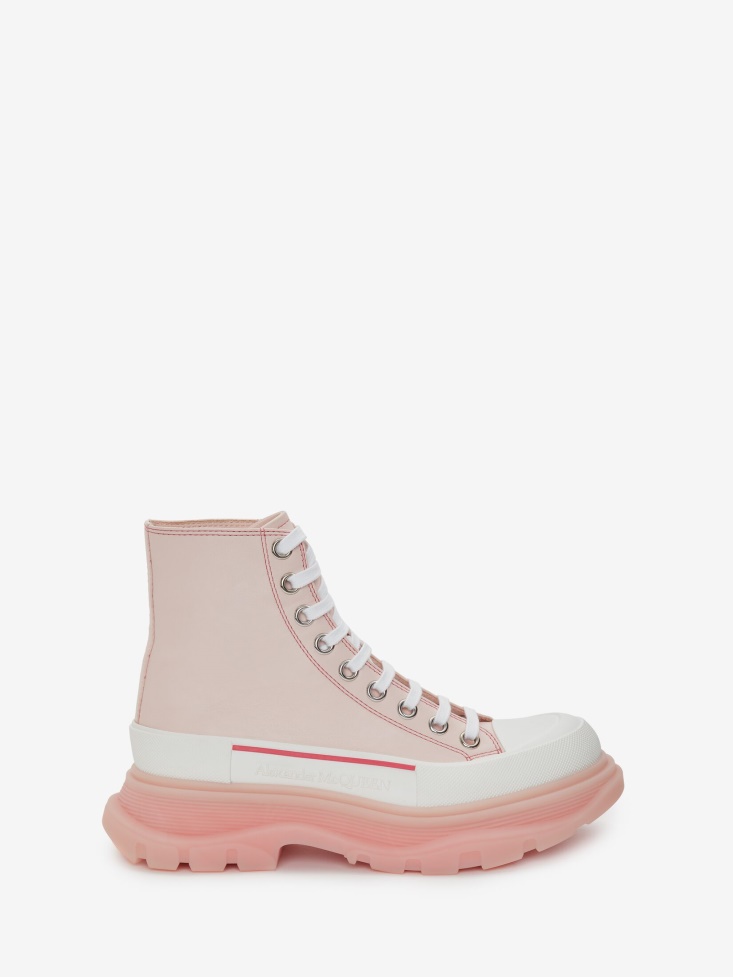 Fashion Alexander McQueen Women's Tread Slick Boot Tea Rose/White