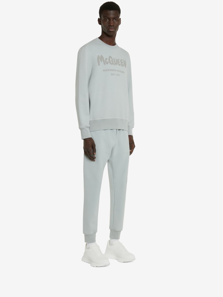 Dove Grey Men's in Graffiti Sweatshirt Fashion Alexander McQueen