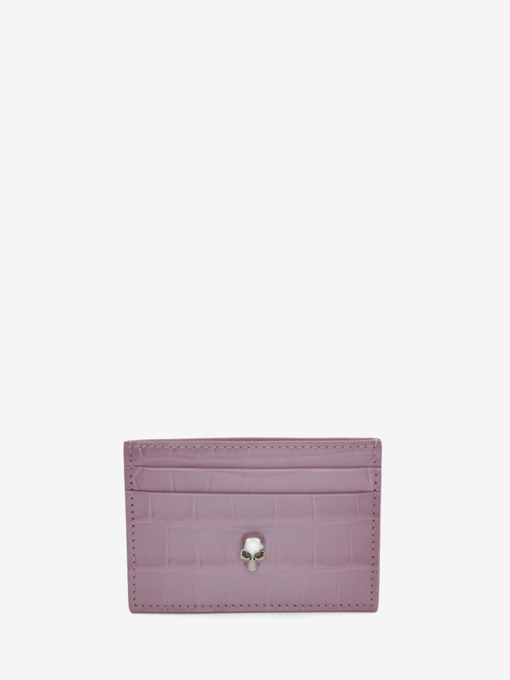 Antique Pink Fashion Alexander McQueen Women's Skull Card Holder