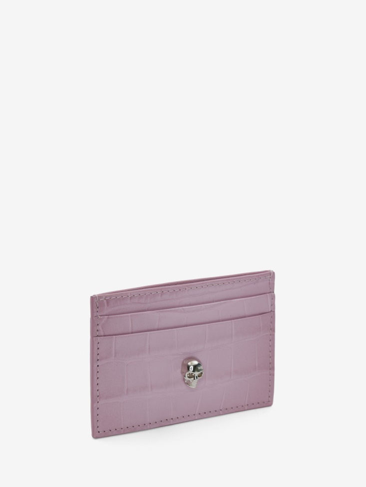 Antique Pink Fashion Alexander McQueen Women's Skull Card Holder