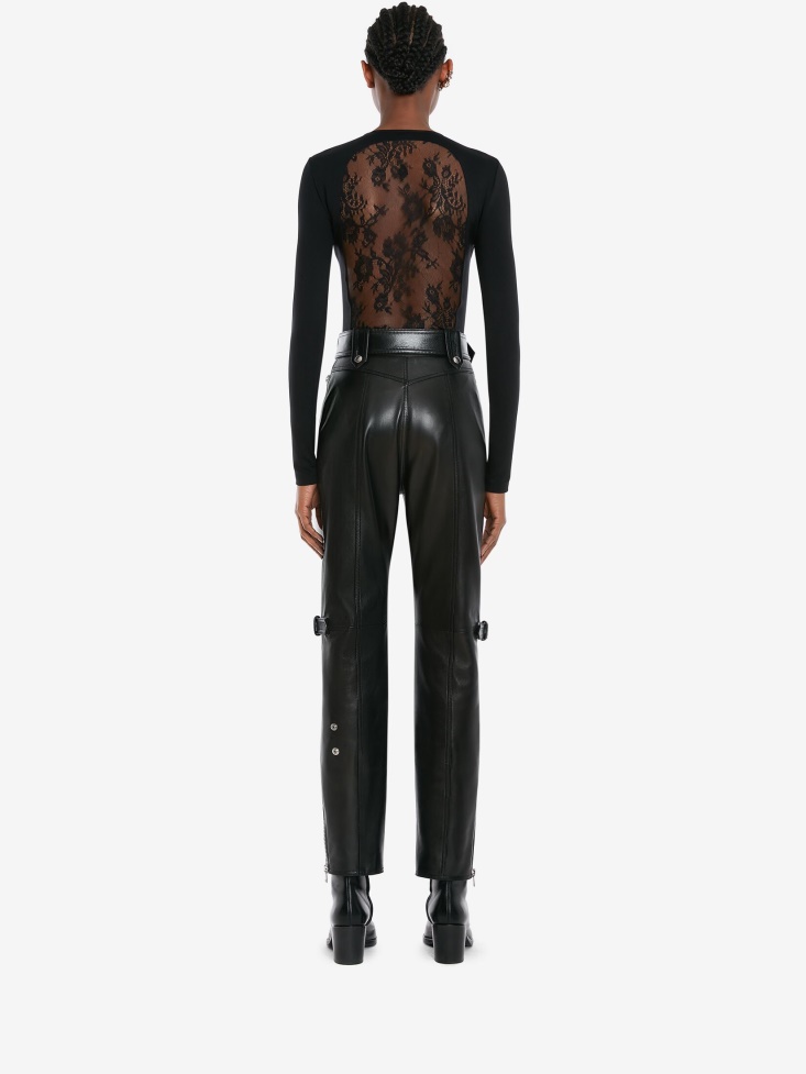 Fashion Alexander McQueen Black Women's Lace Back Bodysuit