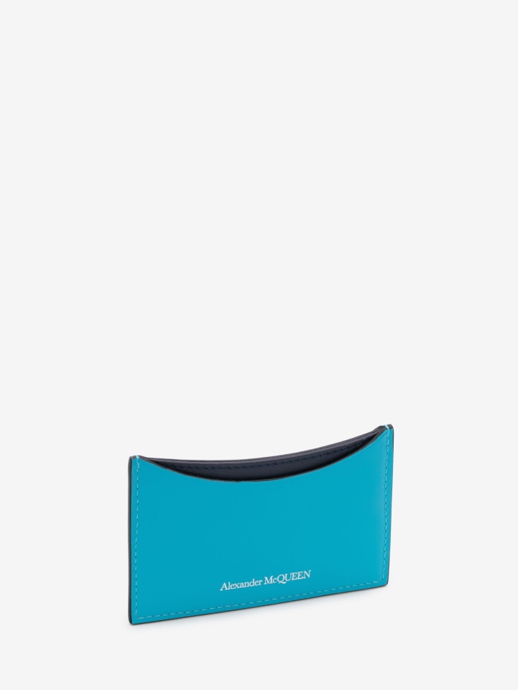 Fashion Alexander McQueen Women's Curve Card Holder Cerulean