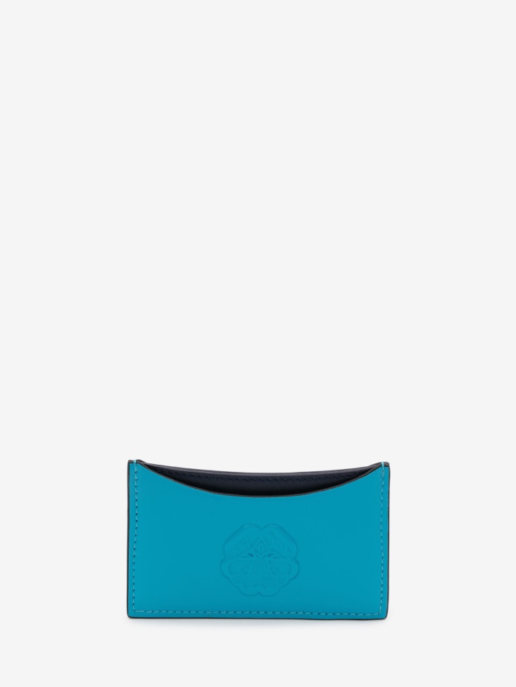 Fashion Alexander McQueen Women's Curve Card Holder Cerulean