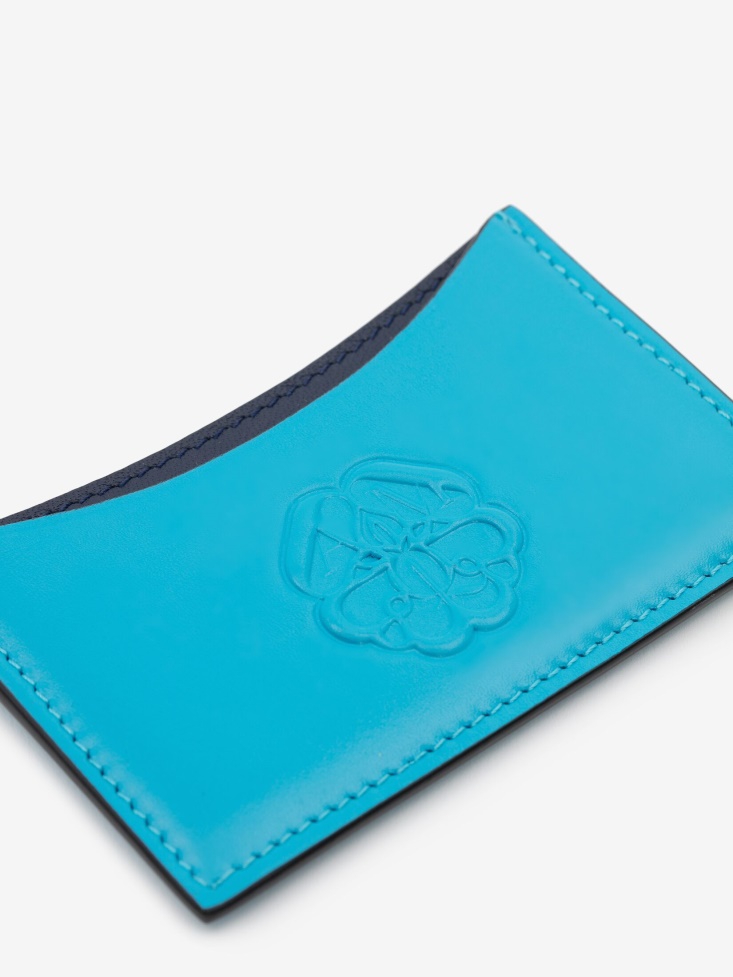 Fashion Alexander McQueen Women's Curve Card Holder Cerulean