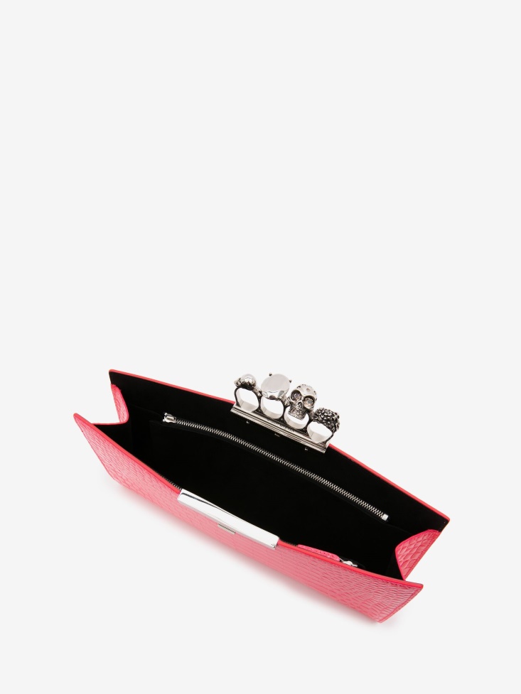 Neon Pink Women's Jewelled Flat Pouch Fashion Alexander McQueen