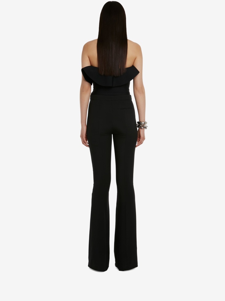 Fashion Alexander McQueen Black Women's Ruffled Bustier Top