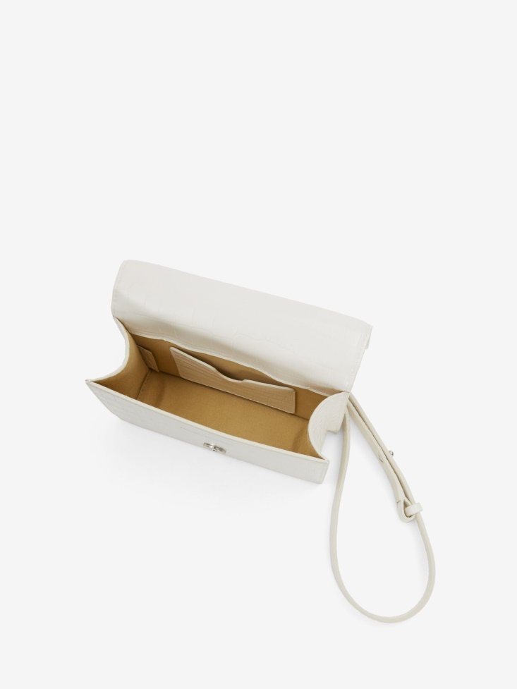 Ivory Women's Mini Jewelled Satchel With Chain Fashion Alexander McQueen