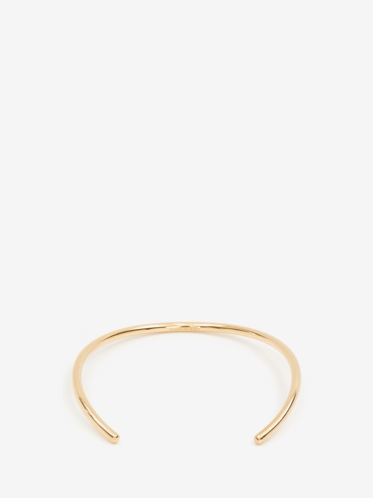 Fashion Alexander McQueen Women's Thin Tubular Choker Antique Gold