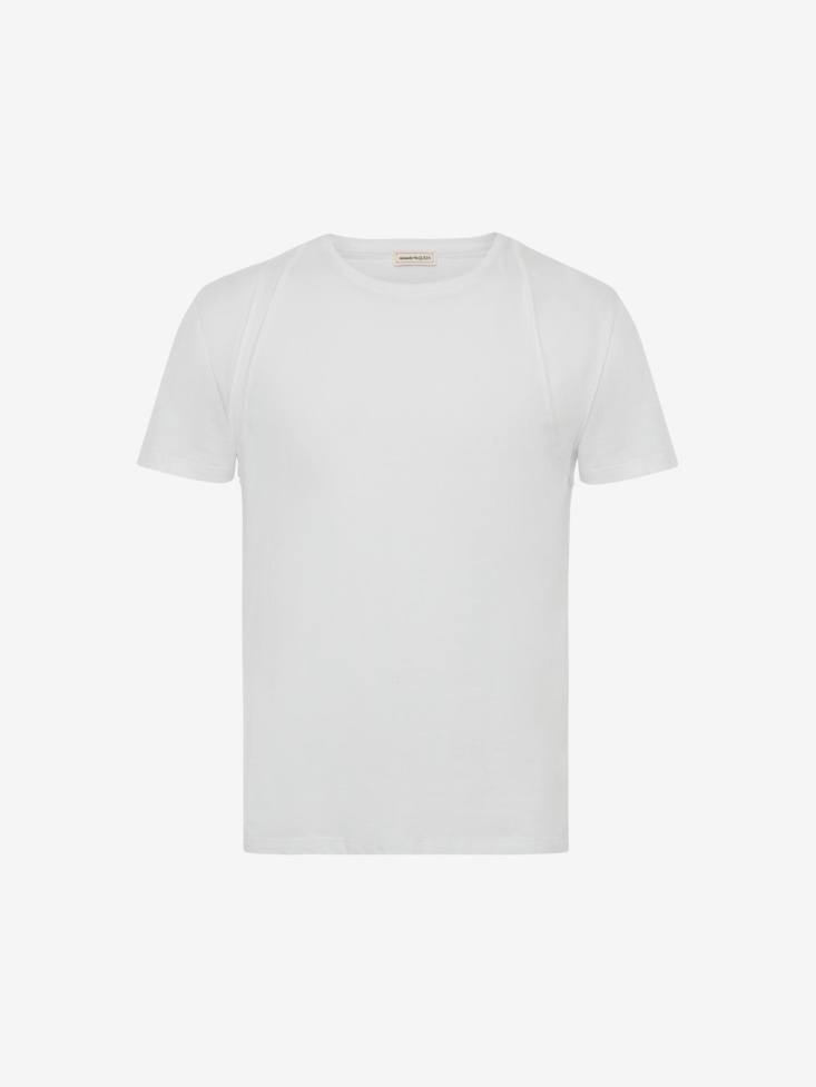 Men's Harness T-Shirt White Fashion Alexander McQueen