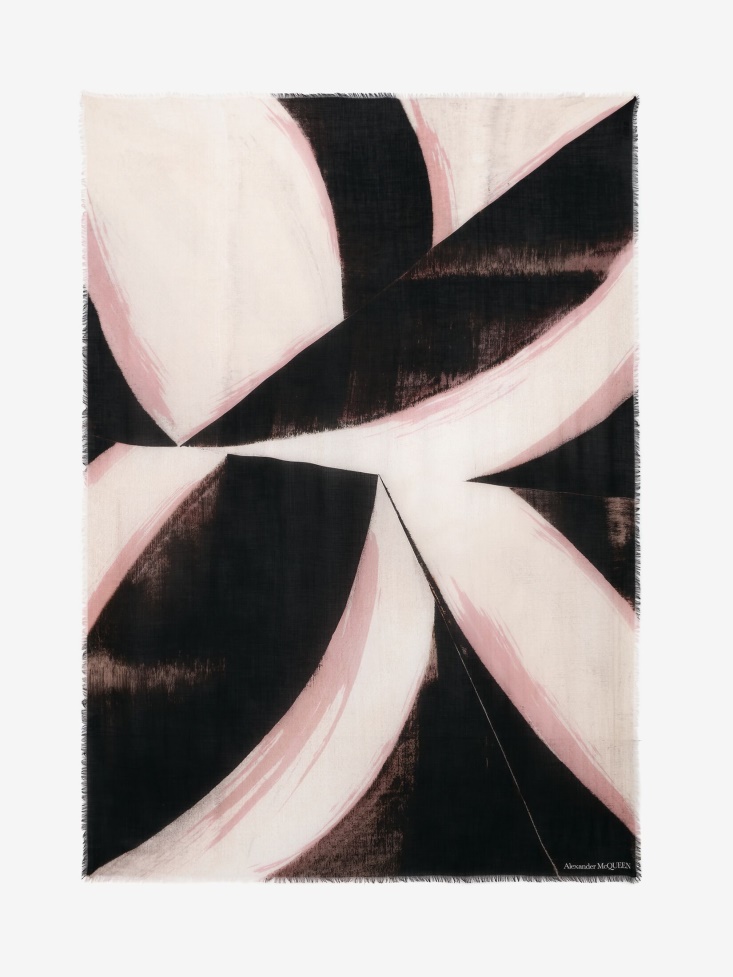 Fashion Alexander McQueen Women's Brushstroke Shawl Black/Ivory