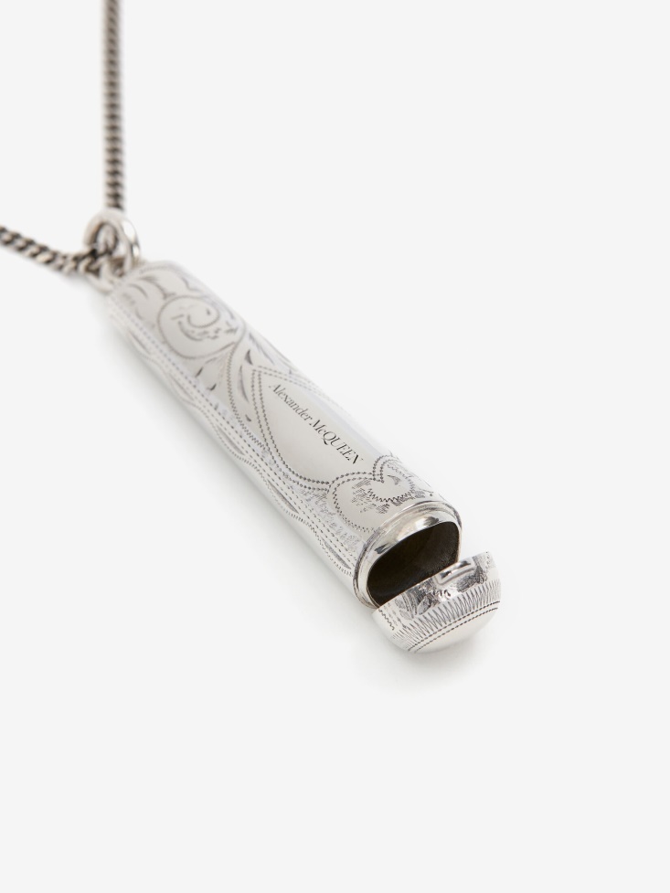 Men's Case Pendant Chain Necklace Antique Silver Fashion Alexander McQueen