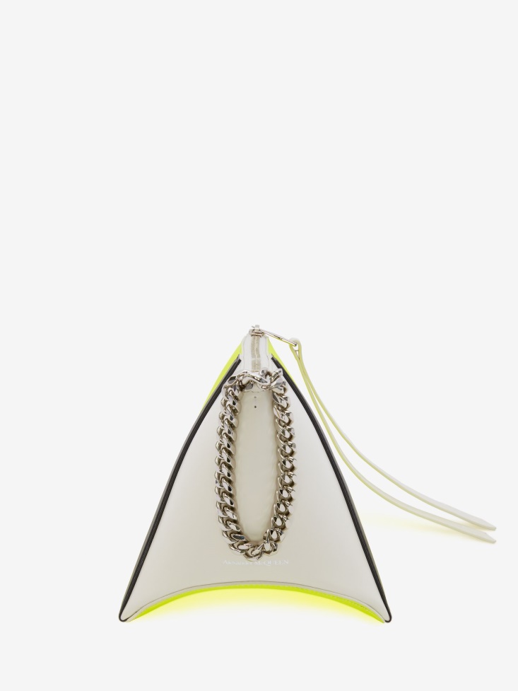Fashion Alexander McQueen Women's The Curve Pouch Ivory/Black/Acid Yellow
