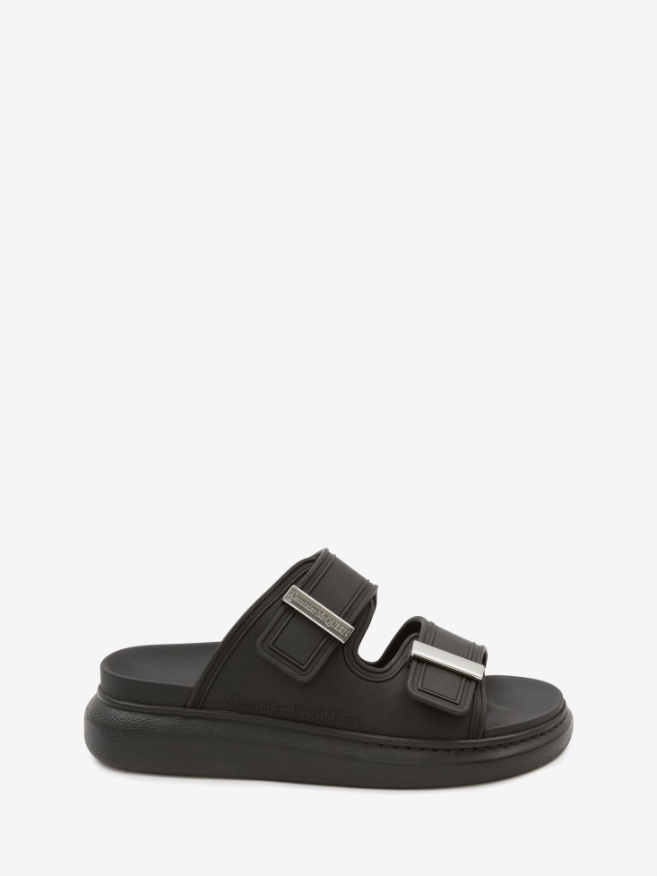 Black/Silver Women's Hybrid Slide Fashion Alexander McQueen