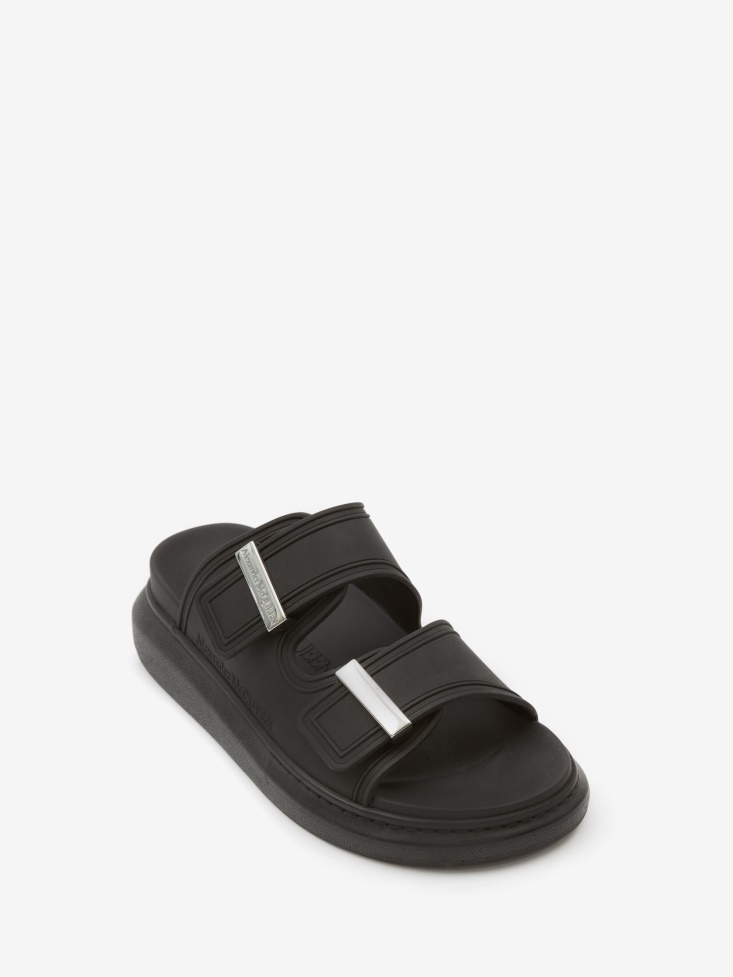 Black/Silver Women's Hybrid Slide Fashion Alexander McQueen