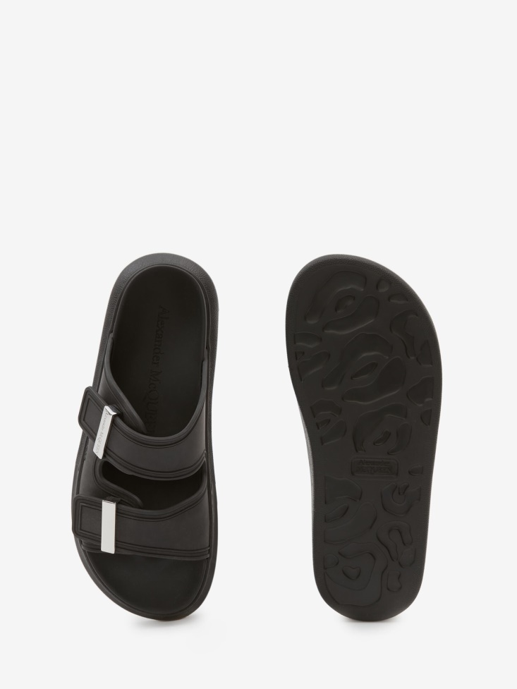 Black/Silver Women's Hybrid Slide Fashion Alexander McQueen