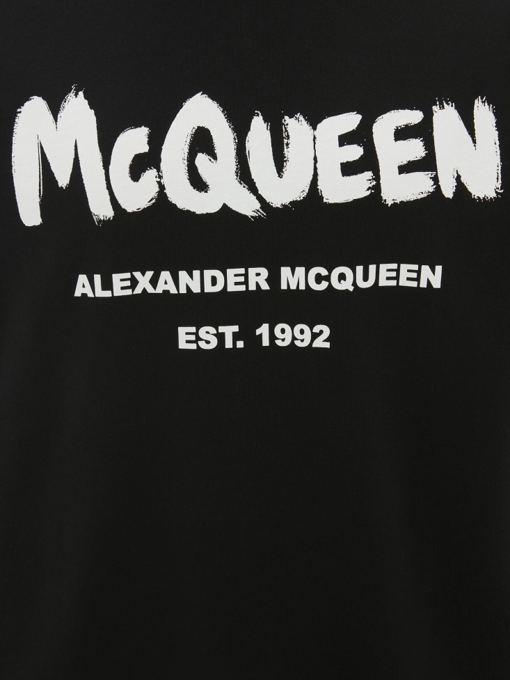 Women's in Graffiti Sweatshirt Black/White Fashion Alexander McQueen