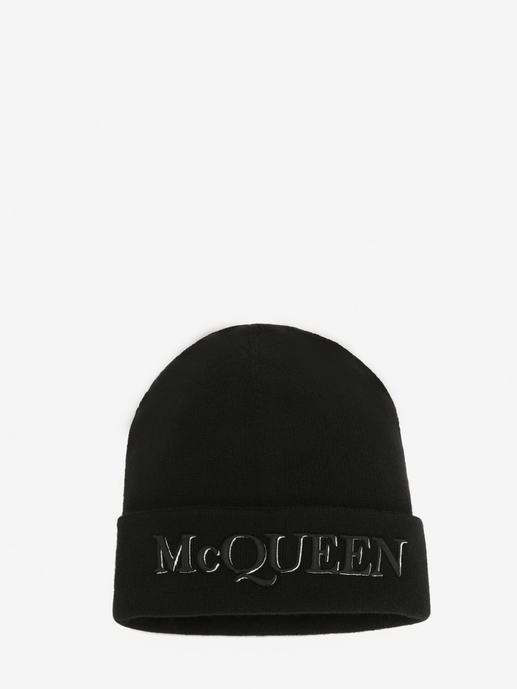 Black Men's in Beanie Fashion Alexander McQueen